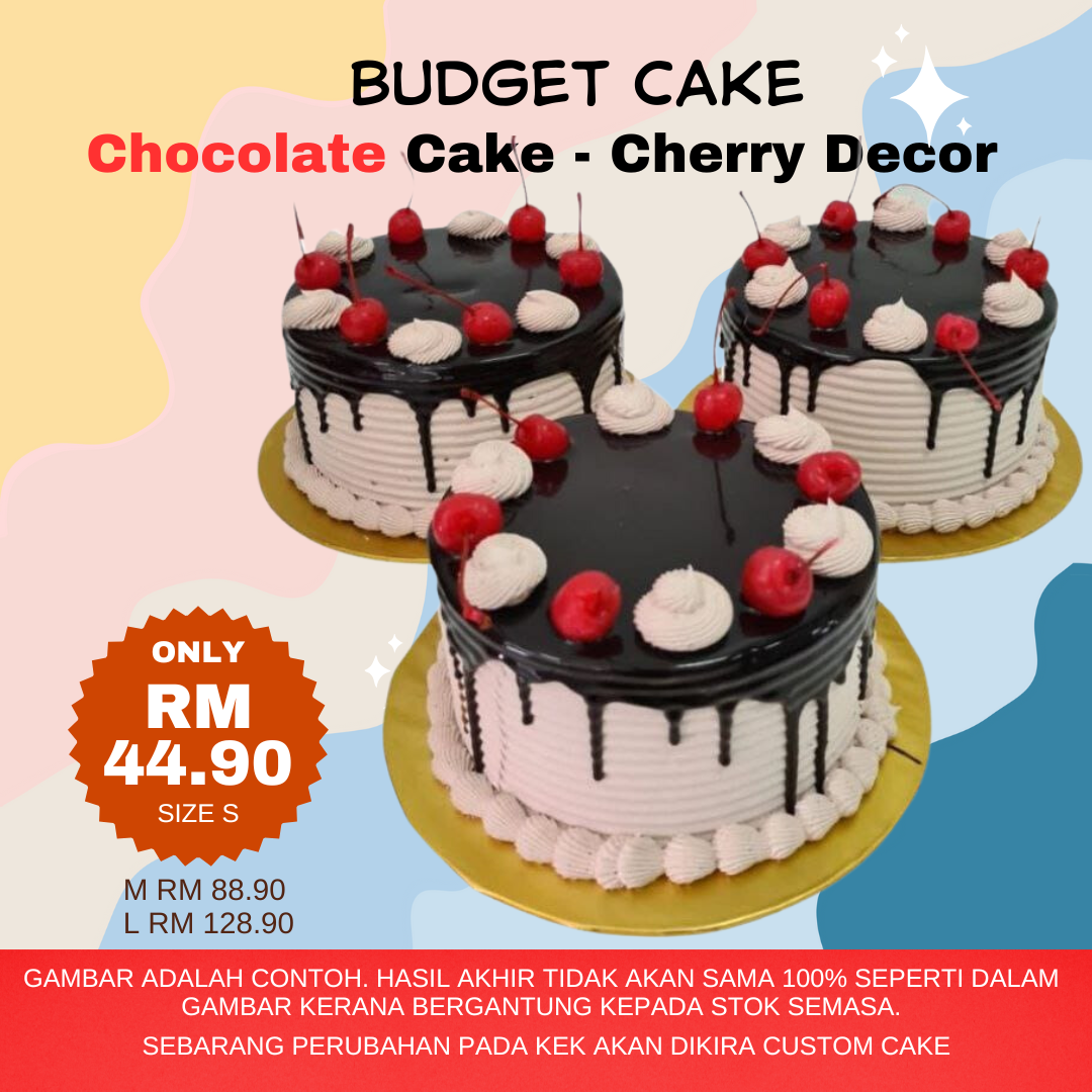 Sponge Budget Cake - Cherry Decor