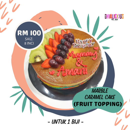 Marble Caramel Cake (Fruit Topping)